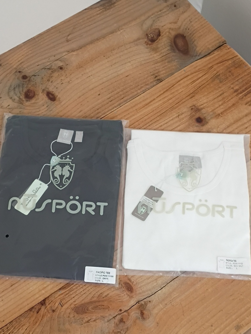 NuSport 2 Pacifica T-Shirts Black & White Size L NWT